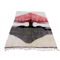 Azrou Green and White Striped Rug